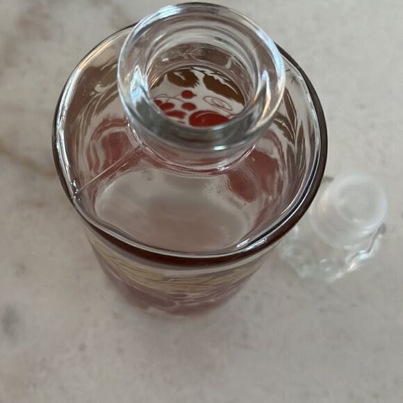 Decanter Vintage Gold and Purple Fruit Pattern Mint Condition France - Picture 7 of 9